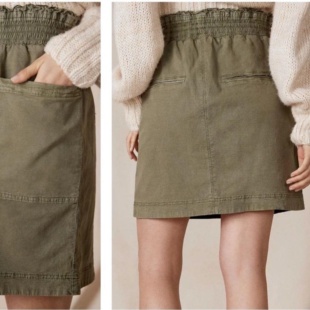 Anthropologie Green utilitarian skirt size MP - Picture 3 of 10
